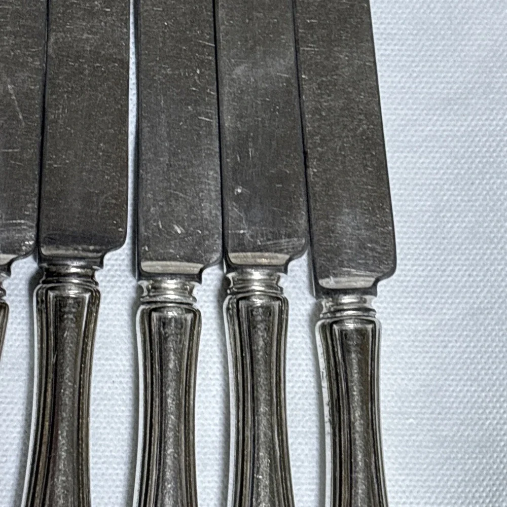 6 Louis XVI Atq Oneida Community Plate Silver Plated Dinner Knifes No Monogram